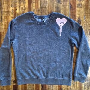 Fox Racing Gray Sweatshirt with Pink Heart Logo
